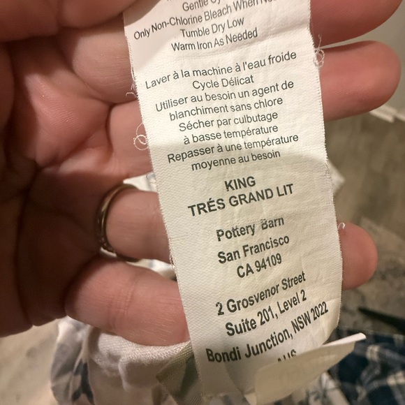 3 Pottery Barn Blue and Cream Floral standard shams - Picture 6 of 7